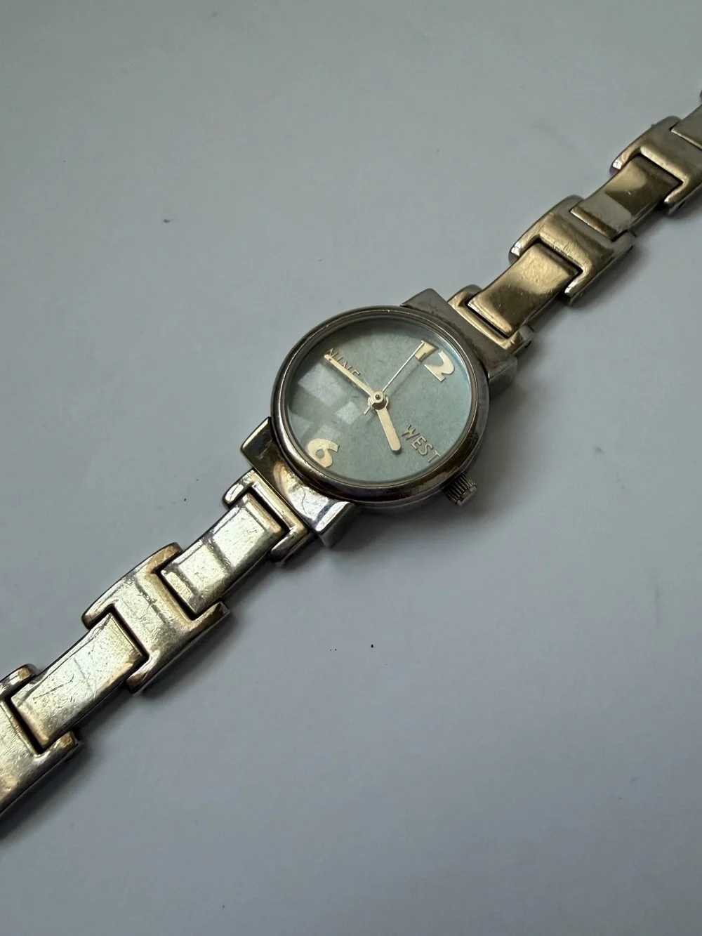 Silver-Tone Nine West Ladies Watch with Mint Dial, New Battery, Works!